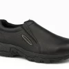 'Roper' Men's Tumbled Leather Performance Slip On - Black