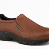 'Roper' Men's Tumbled Leather Performance Slip On - Brown