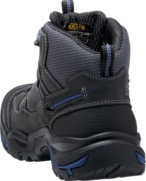 'Keen Utility' Men's Braddock Mid EH WP Soft Toe - Black / Grey / Blue - Image 4