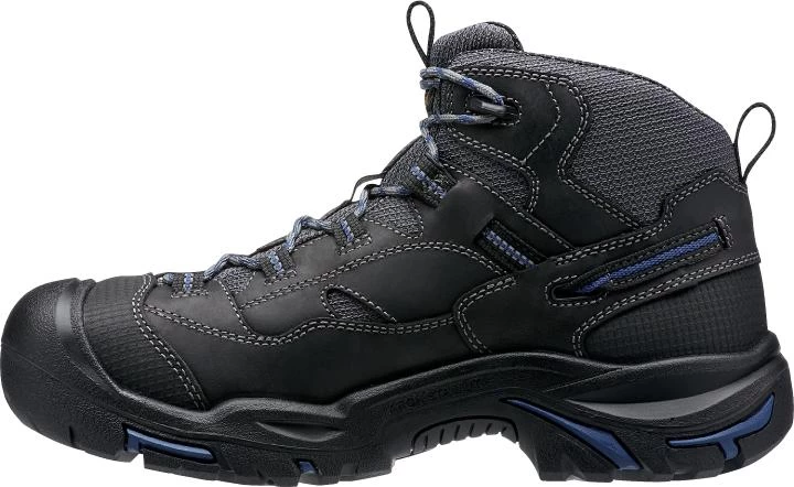 'Keen Utility' Men's Braddock Mid EH WP Soft Toe - Black / Grey / Blue - Image 3