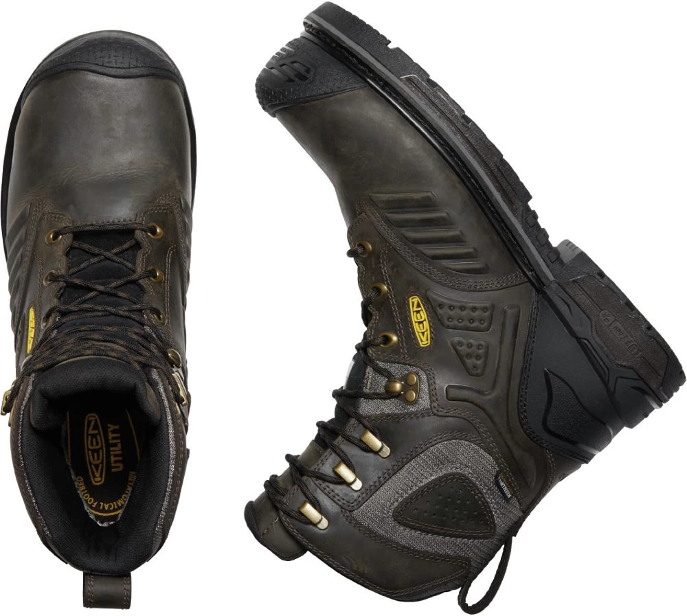 'Keen Utility' Men's 8" Philadelphia 600GR EH WP Comp Toe - Cascade Brown / Black - Image 2