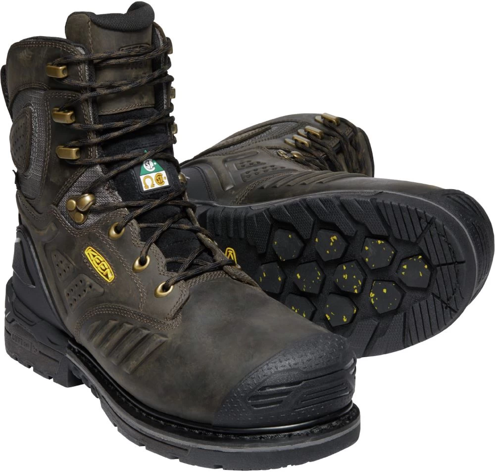 'Keen Utility' Men's 8" Philadelphia 600GR EH WP Comp Toe - Cascade Brown / Black - Image 4