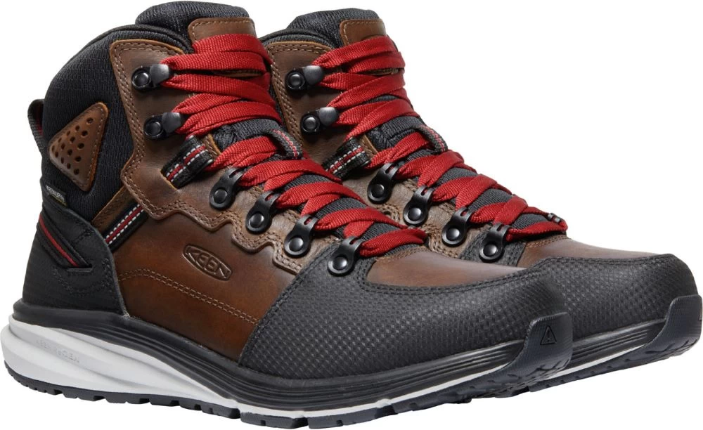 'Keen Utility' Men's Red Hook EH WP Mid Hiker Soft Toe - Tobacco / Black - Image 4