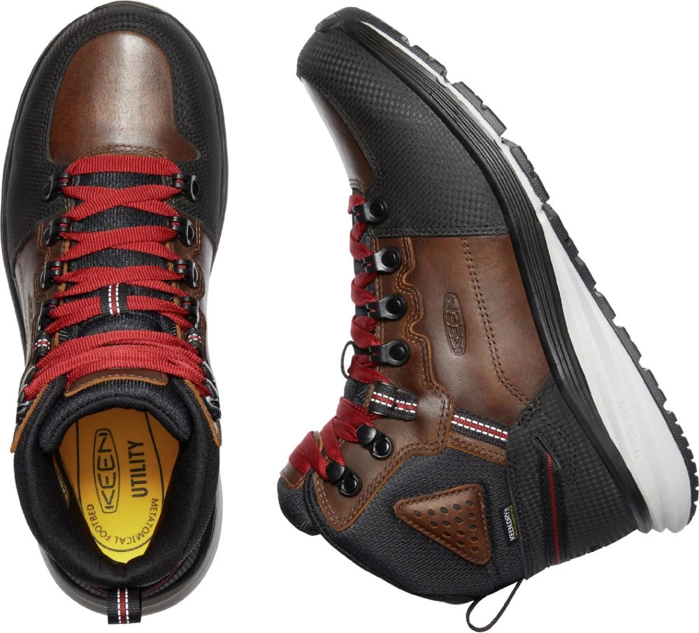 'Keen Utility' Men's Red Hook EH WP Mid Hiker Soft Toe - Tobacco / Black - Image 2