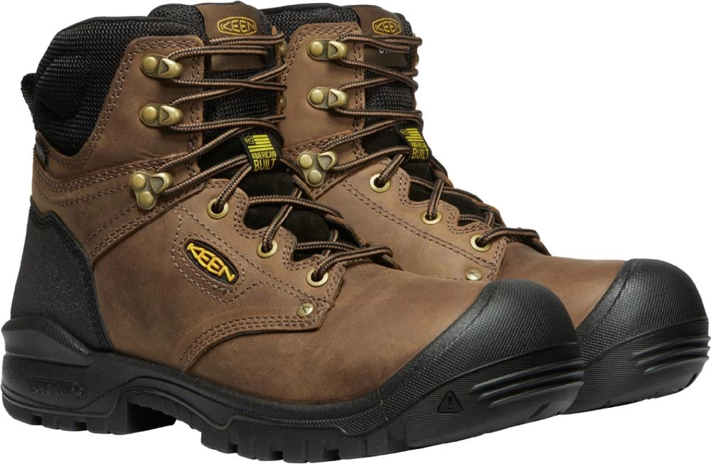 'Keen Utility' Men's 6" Independence EH WP Soft Toe - Dark Earth / Black - Image 4