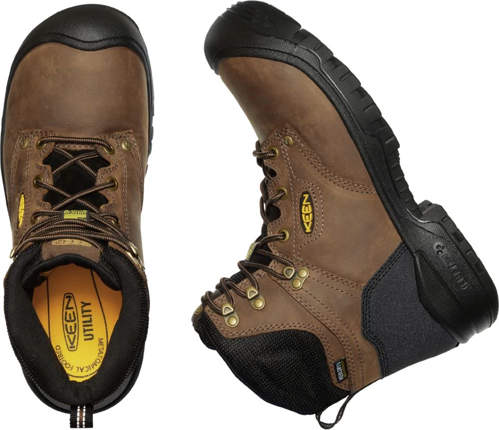 'Keen Utility' Men's 6" Independence EH WP Soft Toe - Dark Earth / Black - Image 2