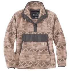 'Carhartt' Women's Fleece 1/4 Relaxed Fit Fleece Jacket - Taupe Aztec