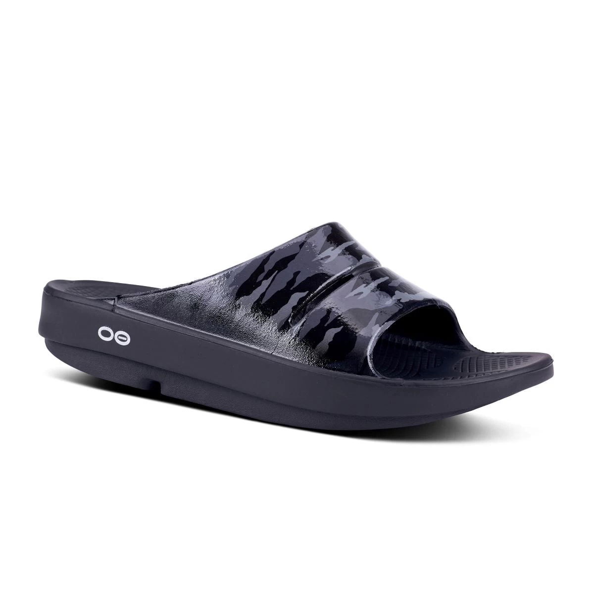 'OOFOS' Women's OOahh Slide Limited Edition - Black / Gray / Camo - Image 2