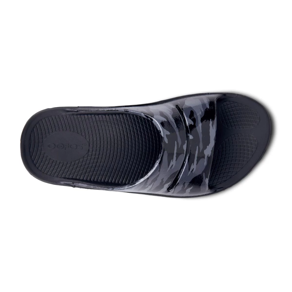 'OOFOS' Women's OOahh Slide Limited Edition - Black / Gray / Camo - Image 3