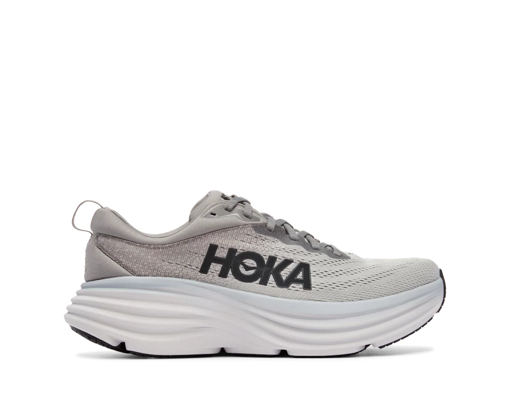 'HOKA' Men's Bondi 8 - Sharkskin / Harbor Mist (Wide) - Image 4