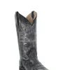 'Corral' Women's 12" Embroidered Western - Black / Sand