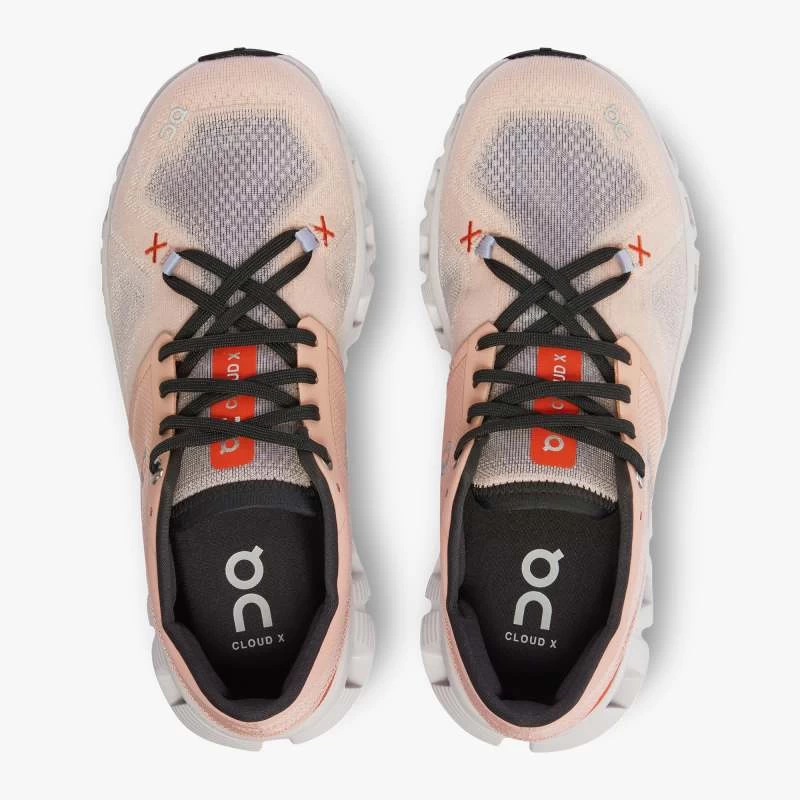 'On Running' Women's Cloud X 3 - Rose / Sand - Image 2