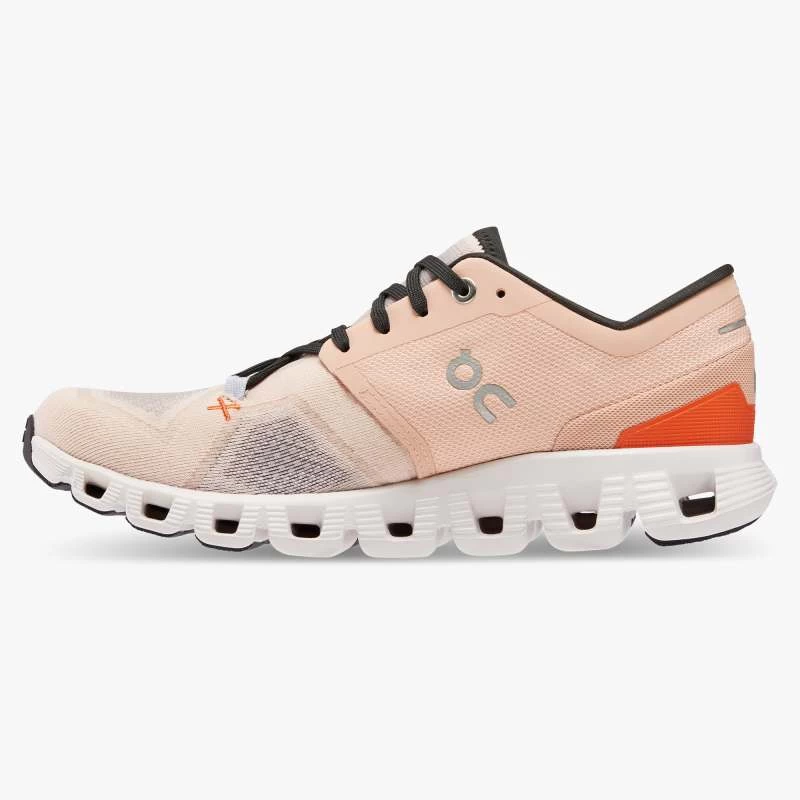'On Running' Women's Cloud X 3 - Rose / Sand - Image 6