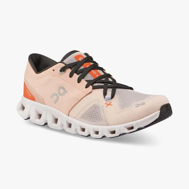 'On Running' Women's Cloud X 3 - Rose / Sand - Image 4