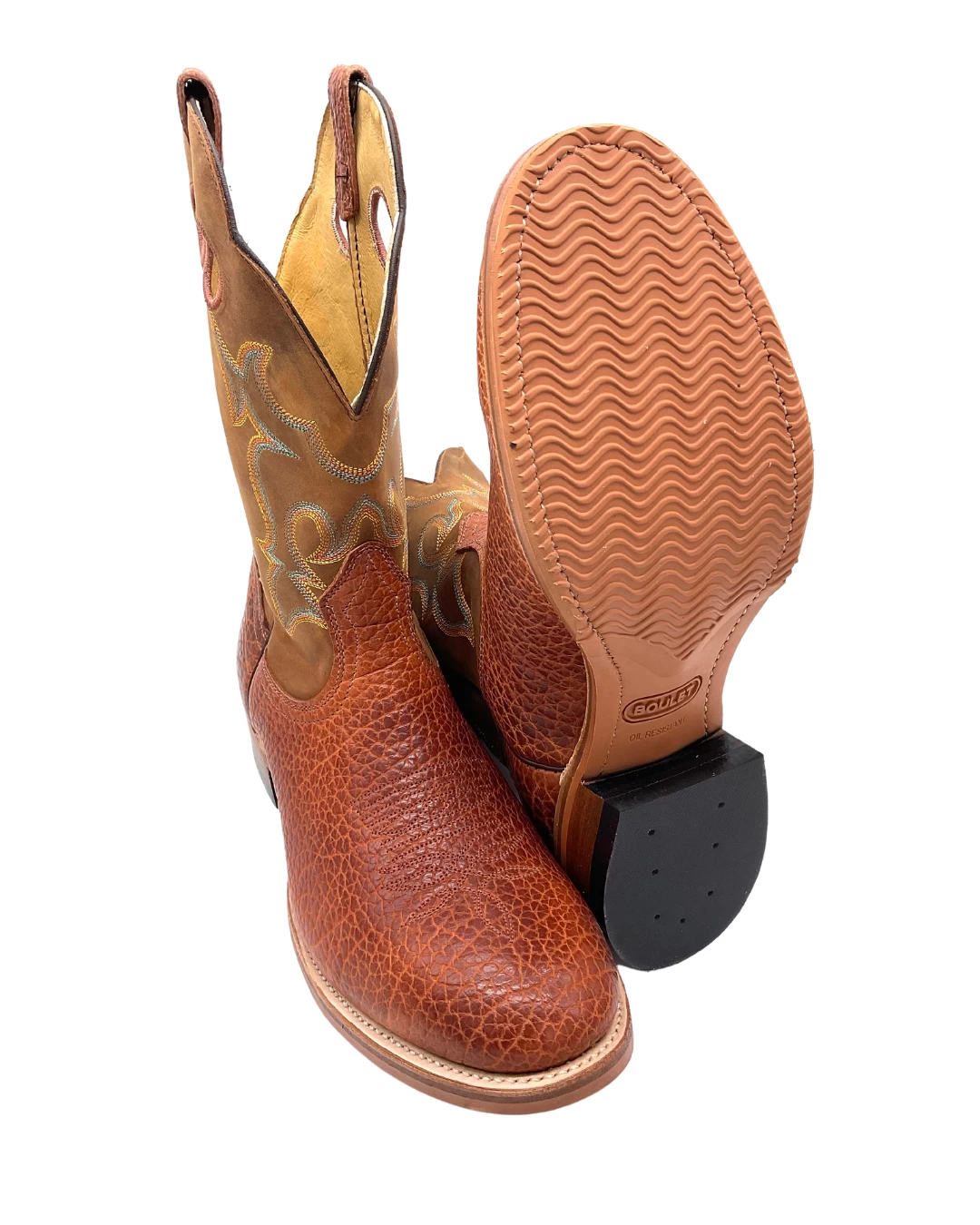 'Boulet' Men's 12" Western Round Toe - Utta Whisky / Grizzly Tan - Image 3