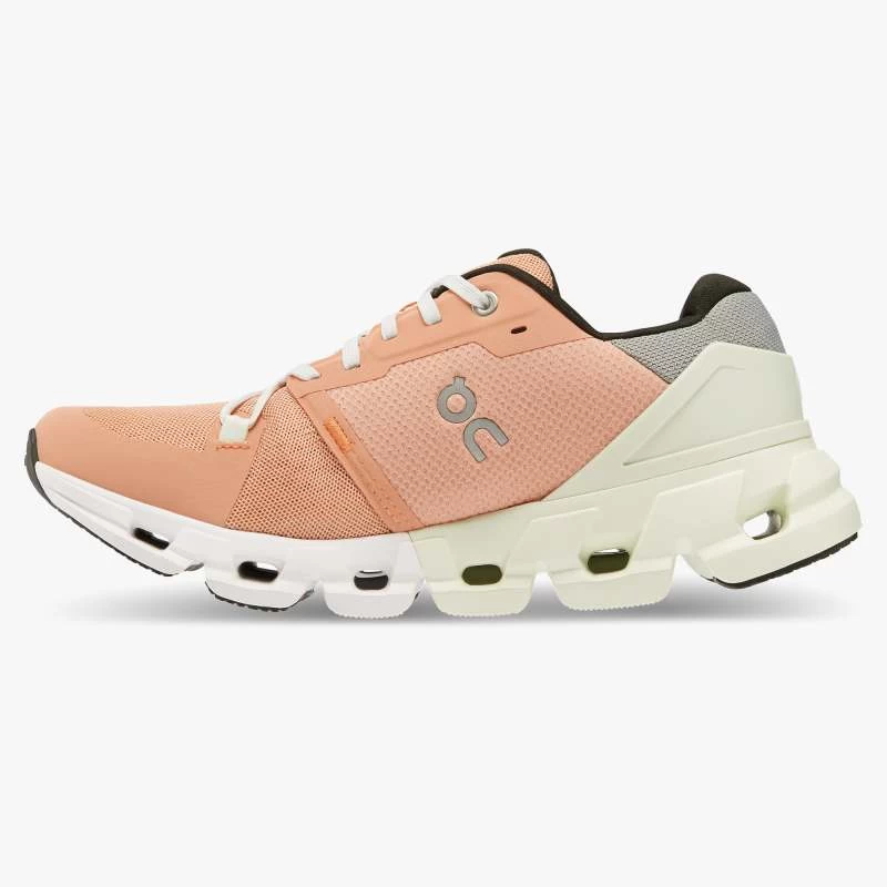'On Running' Women's Cloudflyer 4 - Peach / Aloe - Image 6