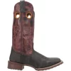 'Laredo' Men's Isaac Western Square Toe - Black / Distressed Maroon