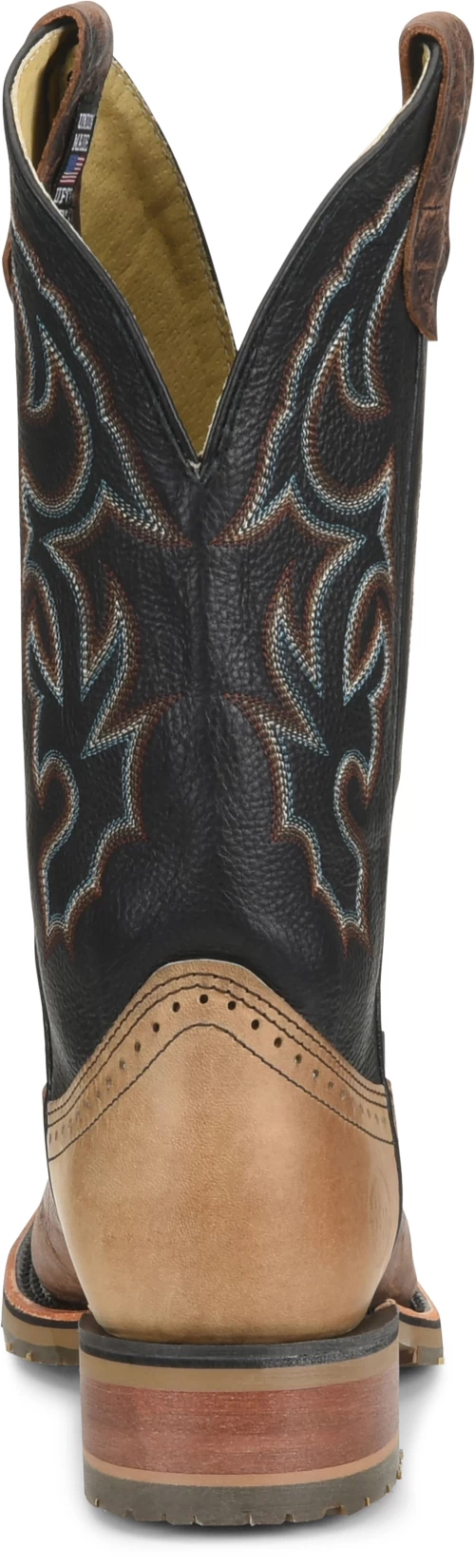 'Double H' Men's 12" Grissom SR Square Toe I.C.E. ™ Roper - Kenia Cognac / Summer Tan / Black - Image 5