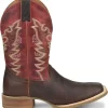 'Double H' Men's 12" Clifton Western Square Toe Roper - Buckskin / Red