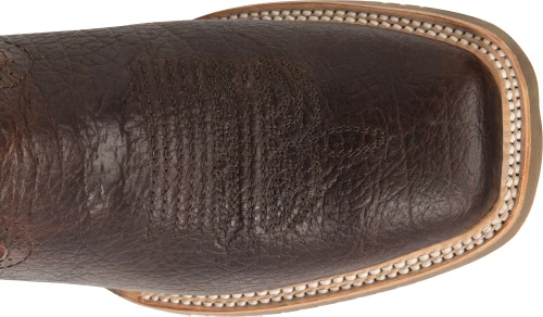 'Double H' Men's 12" Clifton Western Square Toe Roper - Buckskin / Red - Image 2