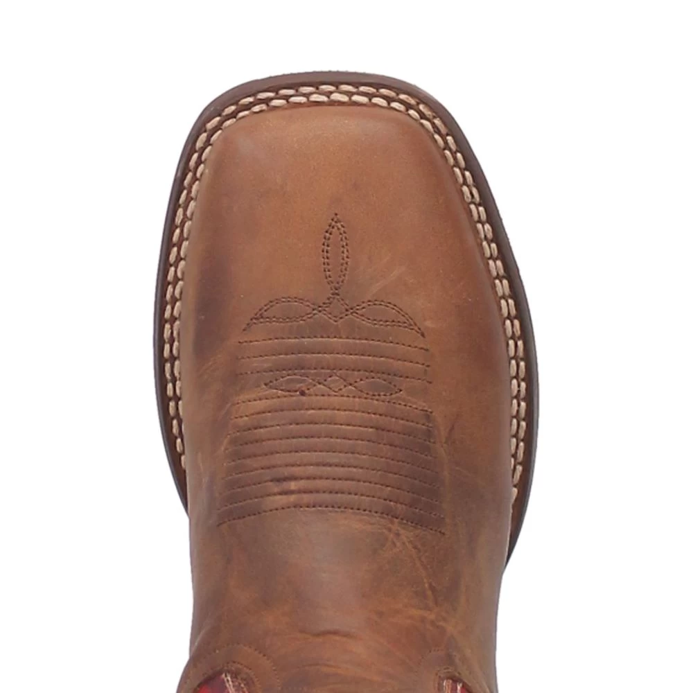 'Dan Post' Men's 11" Killeen Western Square Toe - Tan / Red - Image 2