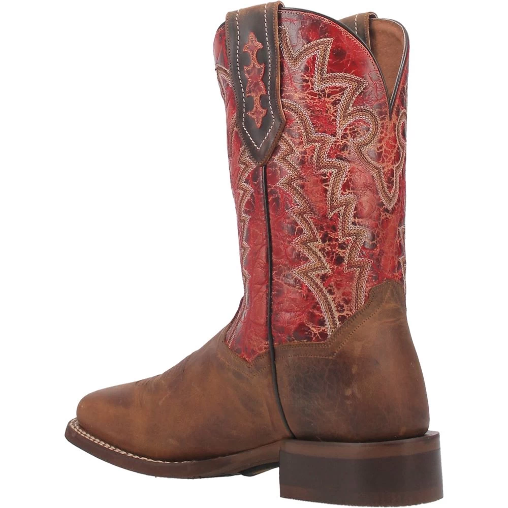 'Dan Post' Men's 11" Killeen Western Square Toe - Tan / Red - Image 9