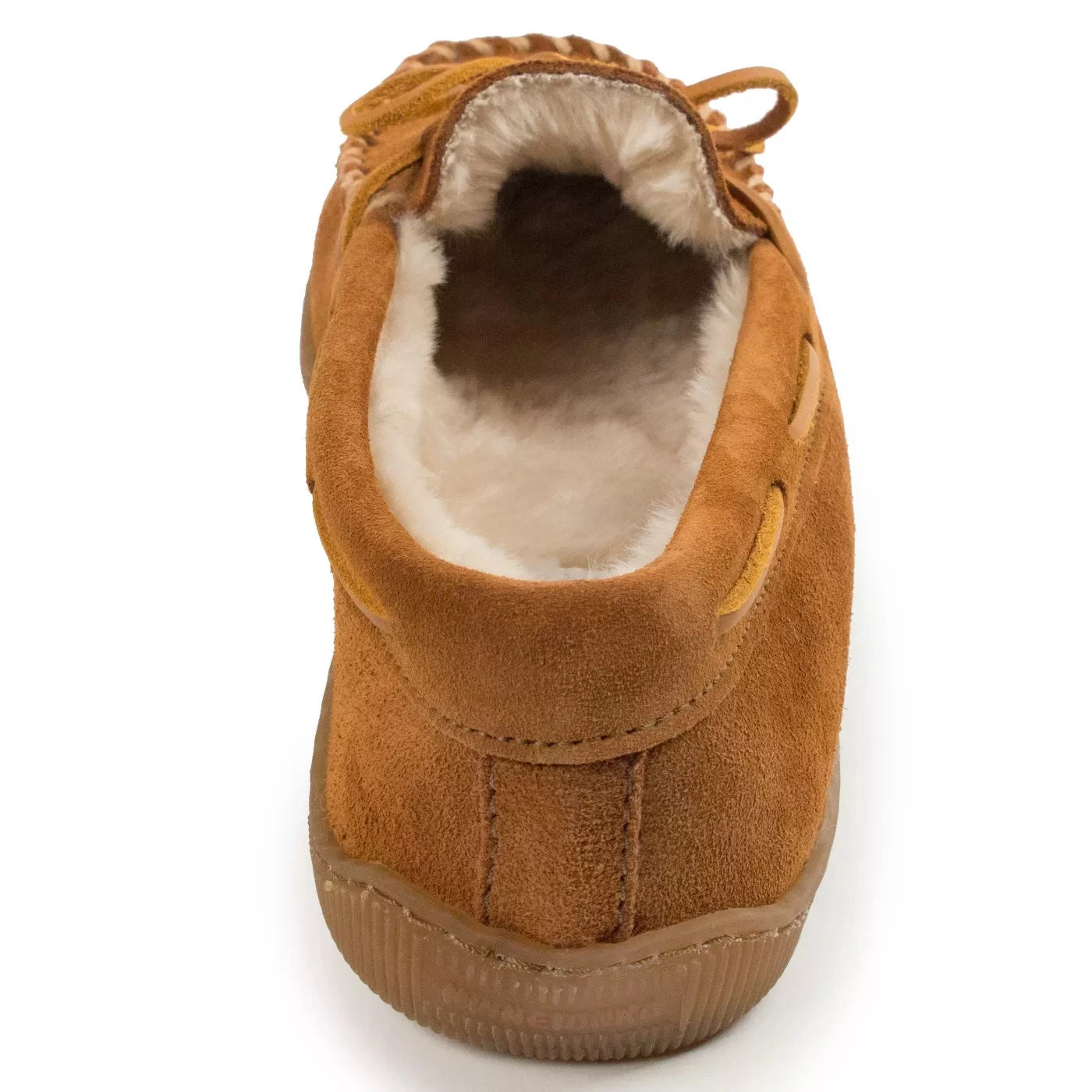 'Minnetonka' Men's Pile Lined Hardsole Moc Slipper - Tan (Ext. Sizes) - Image 3