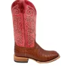 'Anderson Bean' Men's 13" HorsePower Top Hand Western Square Toe - Brandy Caiman Belly / Red Sinsation