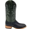 'Anderson Bean' Men's 13" HorsePower Top Hand Full Quill Ostrich - Black / Emerald Explosion