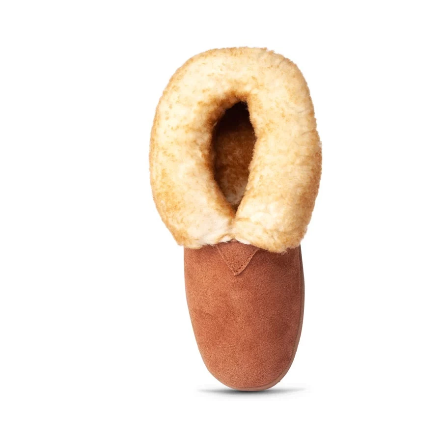 'Old Friend Footwear' Men's Bootee Slipper - Chestnut (Extra Wide) - Image 2