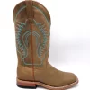 'Macie Bean' Women's 13" The Perfect Tan Western Square Toe - Pecan Barking Iron