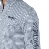 'Wrangler' Men's Logo Western Button Down - Blue
