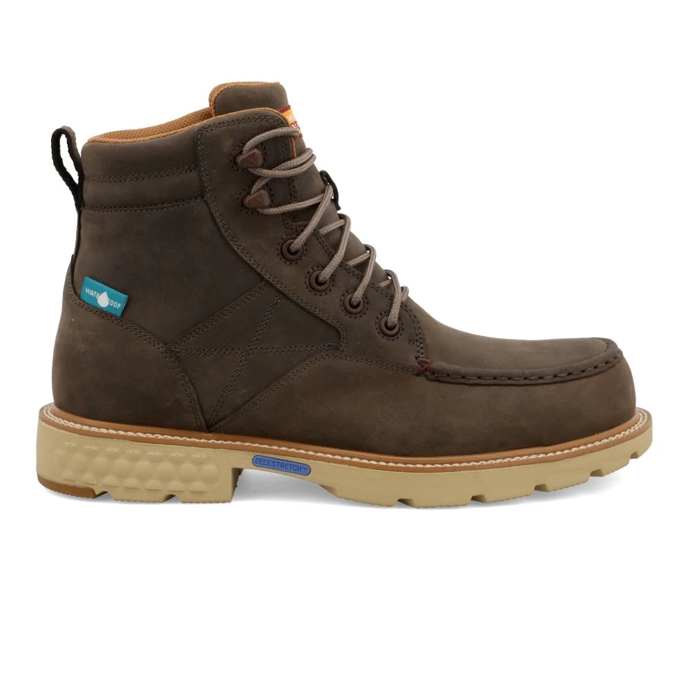 'Twisted X' Men's 6" CellStretch EH WP Comp Toe Boot - Shitake - Image 6