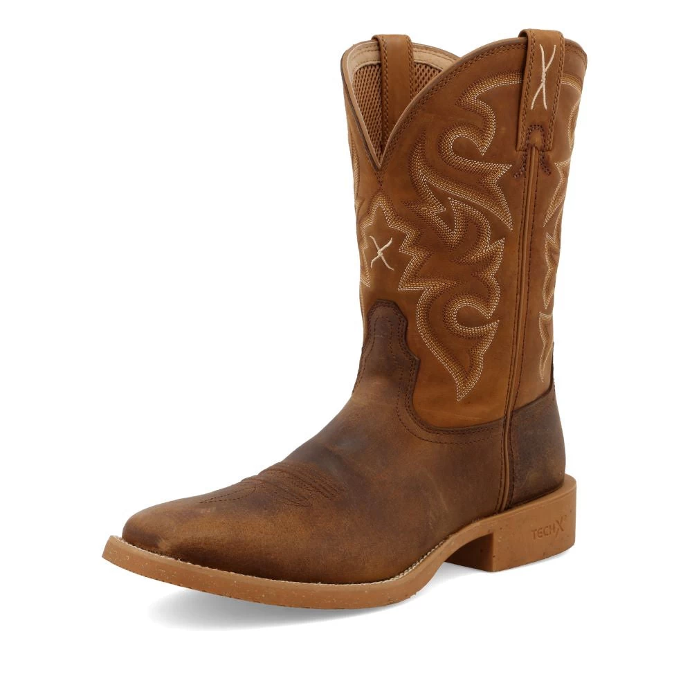 'Twisted X' Men's 11" Tech X™ Western Square Toe - Saddle / Rustic Orange - Image 8