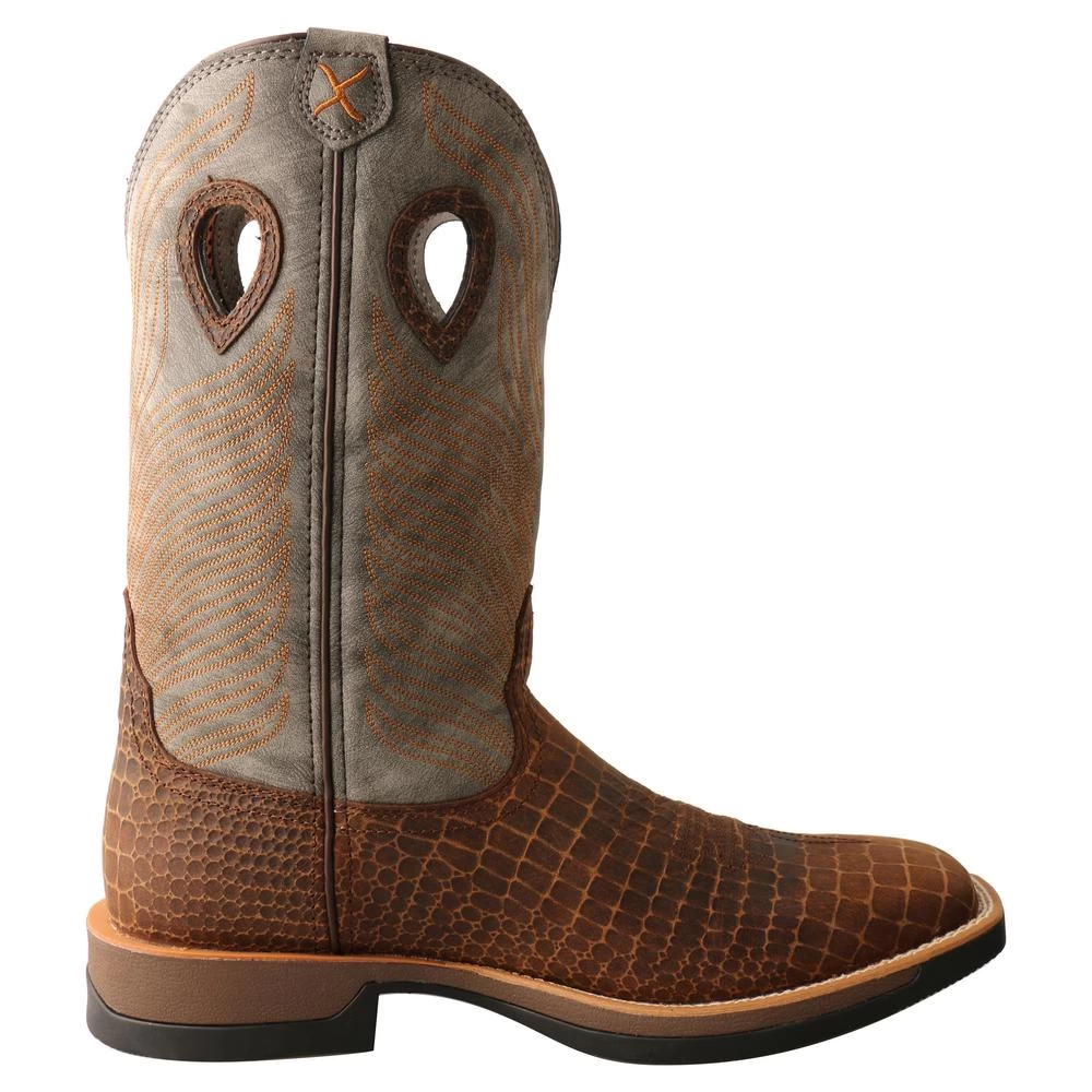 'Twisted X' Men's 12" Tech-X Cellstretch Western Square Toe - Brown / Grey - Image 4