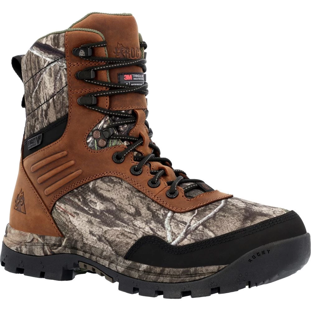 'Rocky' Men's 8" Lynx 800G WP Hunting - Brown / Camo - Image 6