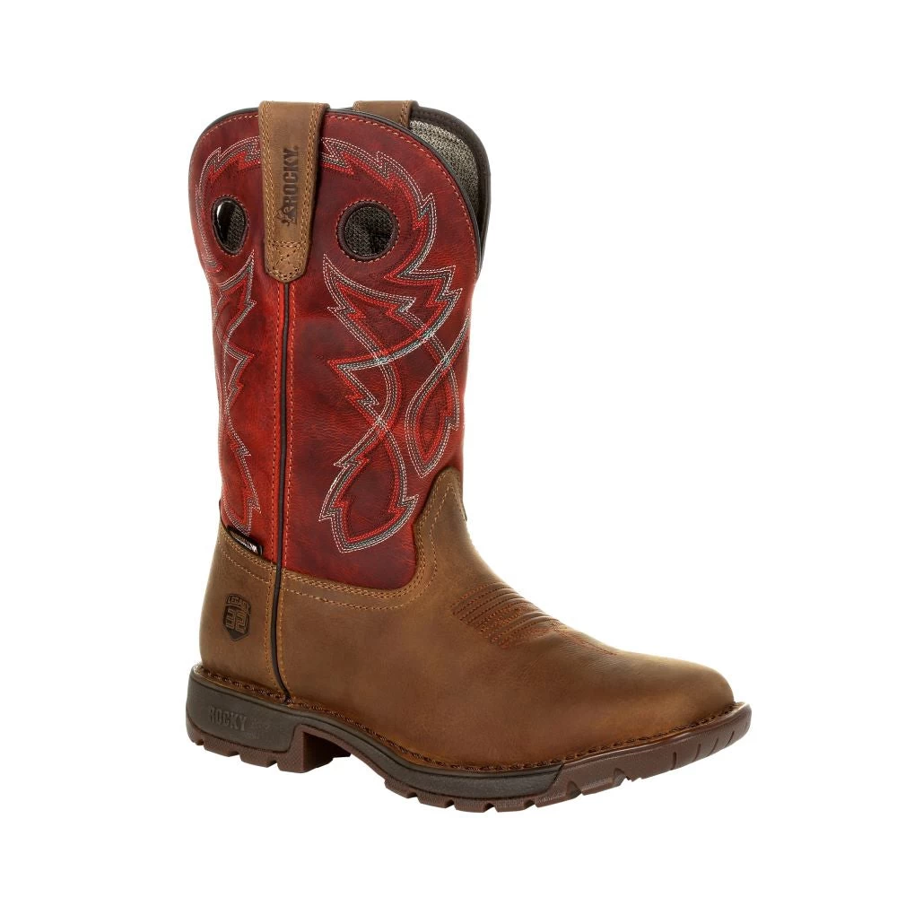 'Rocky' Men's 11" Western Legacy 32 WP Soft Toe - Brown / Red - Image 6