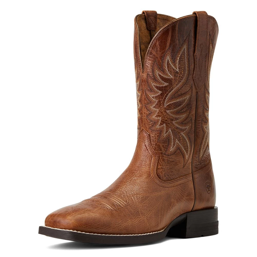 'Ariat' Men's 10.5" Brander Western Square Toe - Dark Tan - Image 5