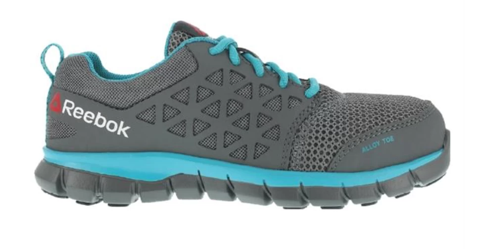 'Reebok' Women's Sublite Cushion ESD SR Alloy Toe - Grey / Turquoise - Image 4