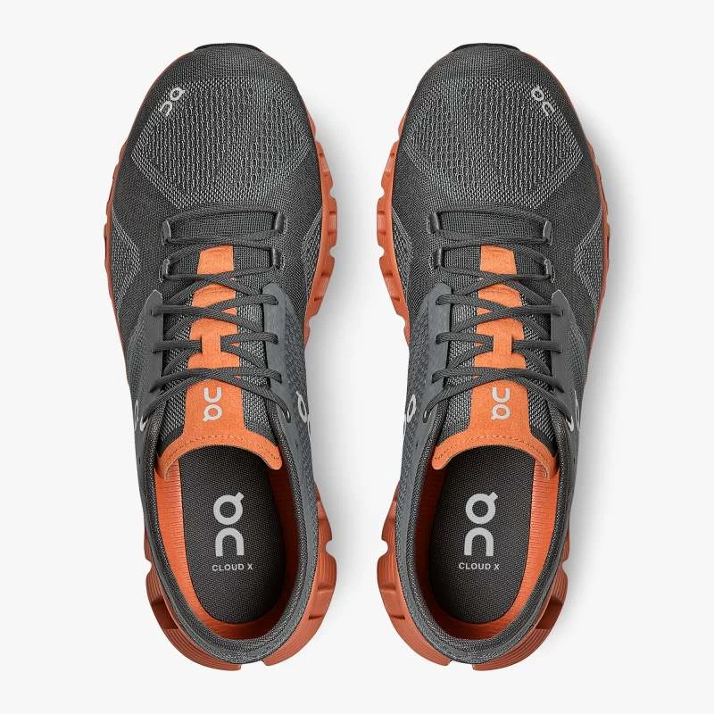 'On Running' Men's Cloud X - Rust / Rock - Image 2