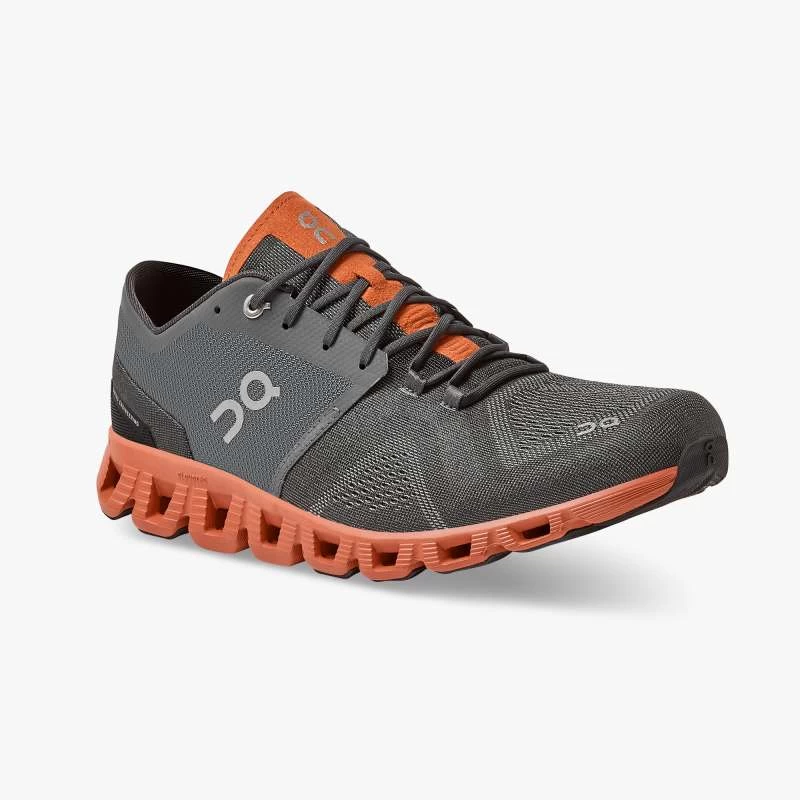 'On Running' Men's Cloud X - Rust / Rock - Image 5